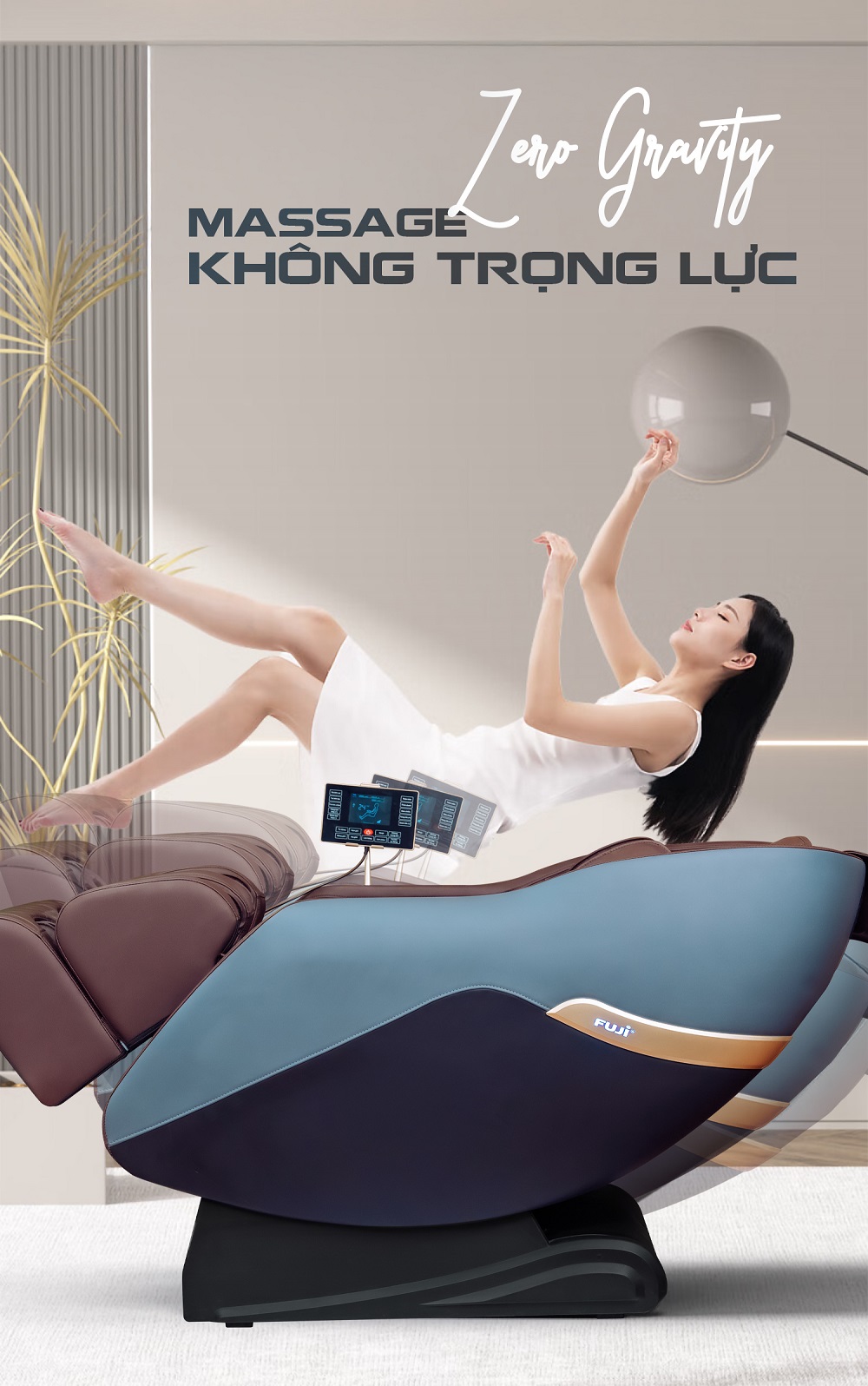 Ngả lưng tận hưởng massage kéo giãn cột sống tối ưu