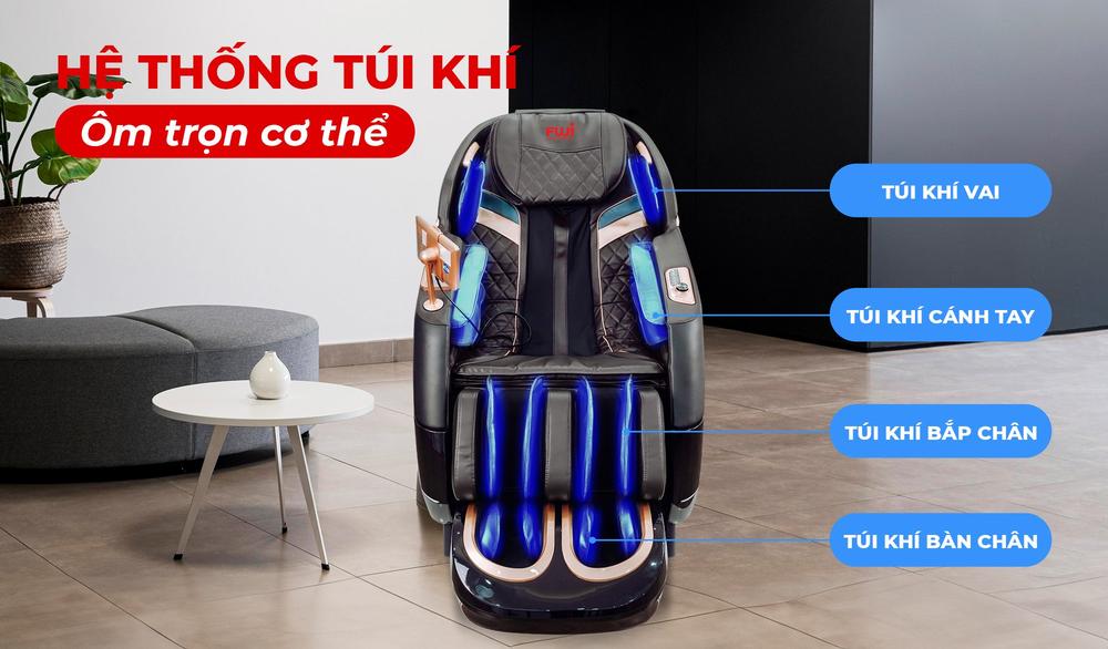 Ghế massage Fuji Fj-131 thư gi&atilde;n với t&uacute;i kh&iacute; to&agrave;n th&acirc;n 