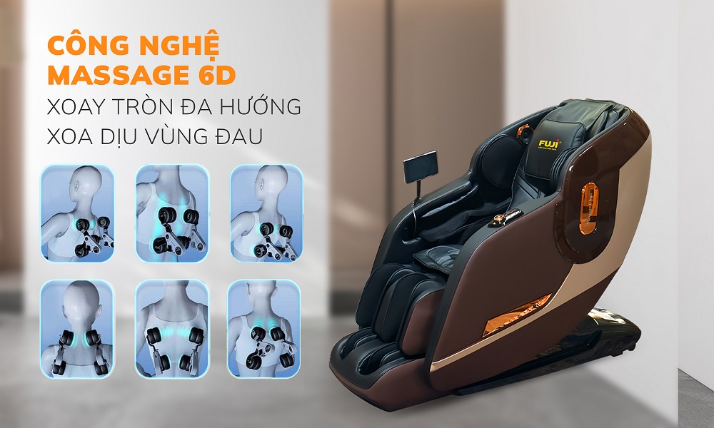 Ghế massage cao cấp Fuji FJ-828 massage 6D t&acirc;n tiến