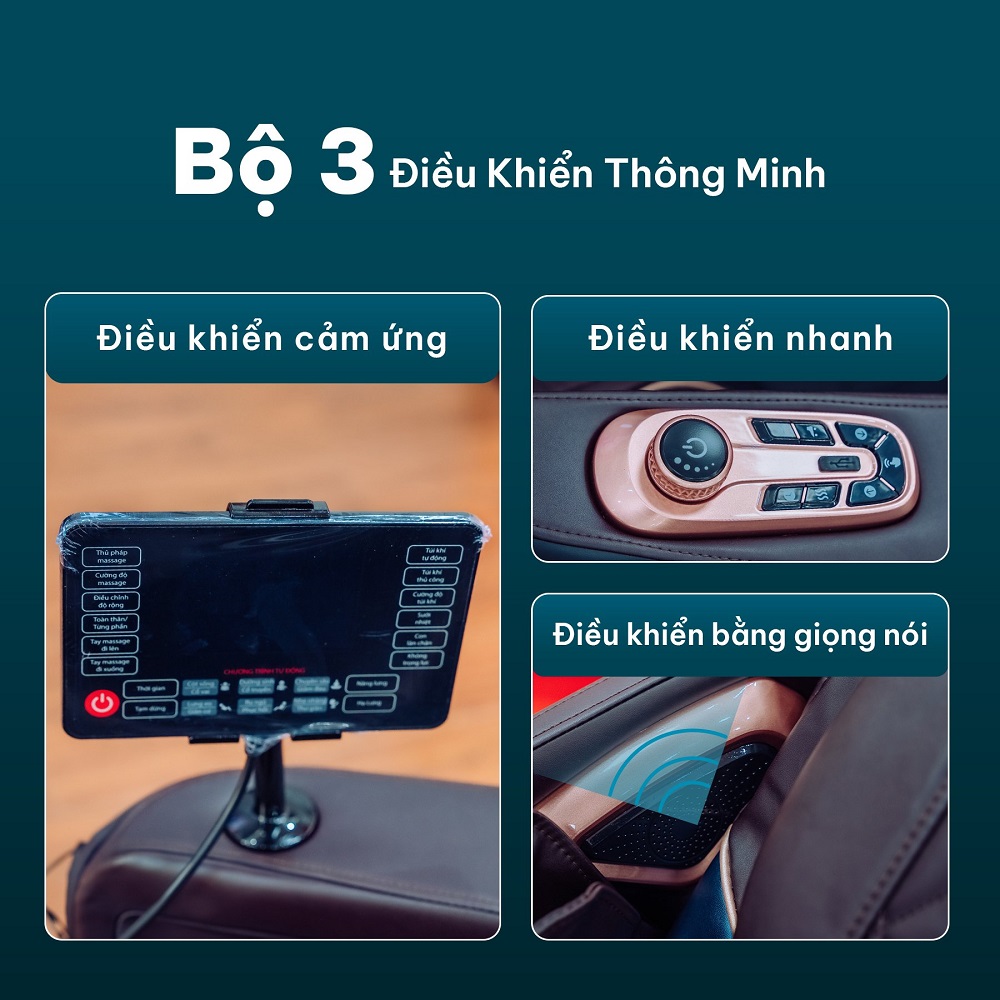 Ghế massage Fuji LX-1121 trẻ h&oacute;a cơ thể với bộ 3 điều khiển th&ocirc;ng minh