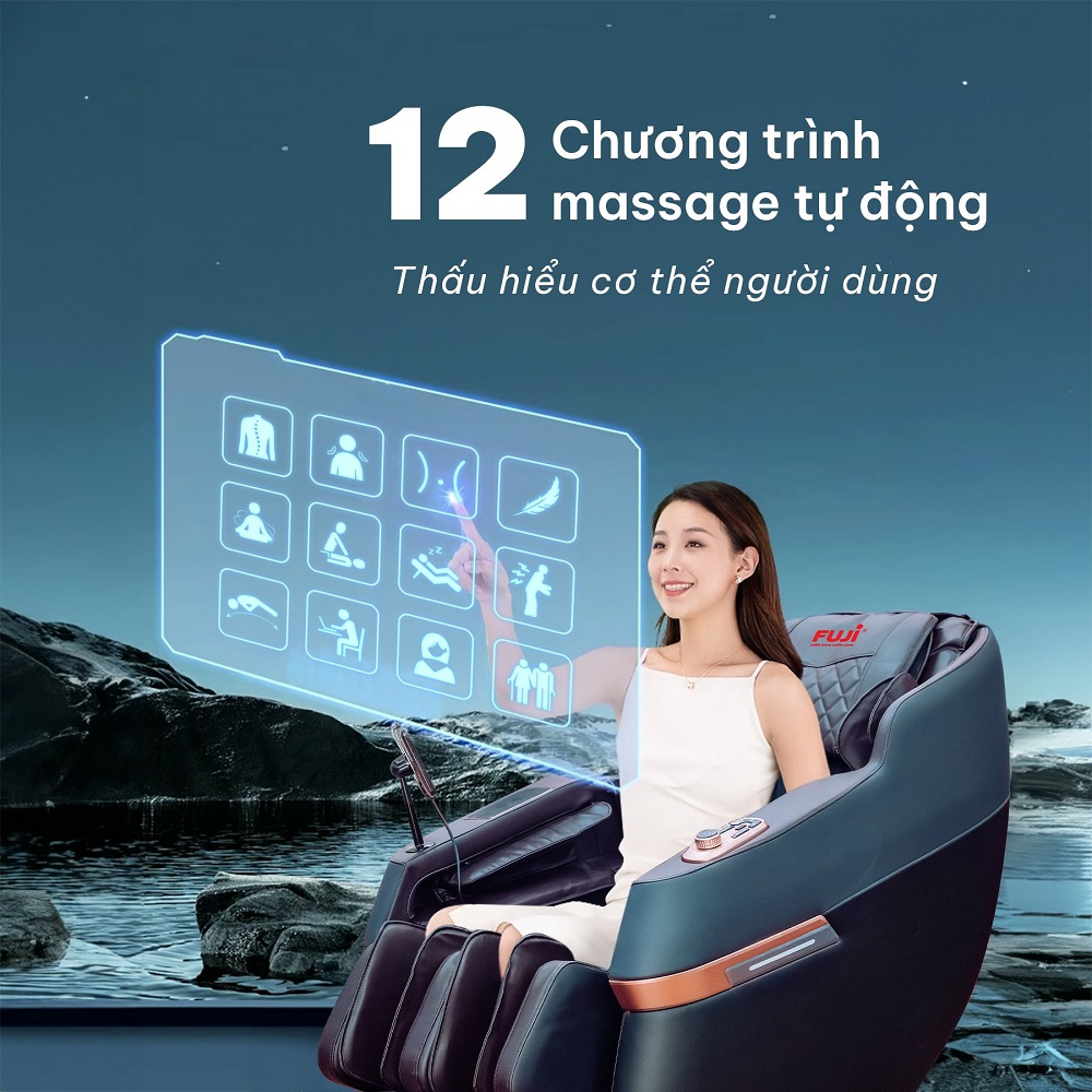 Ghế massage Fuji LX-1122 trẻ h&oacute;a cơ thể với chương tr&igrave;nh massage tự động