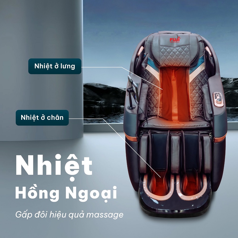 Ghế massage to&agrave;n th&acirc;n Fuji LX-1122 với massage nhiệt ở lưng v&agrave; ch&acirc;n