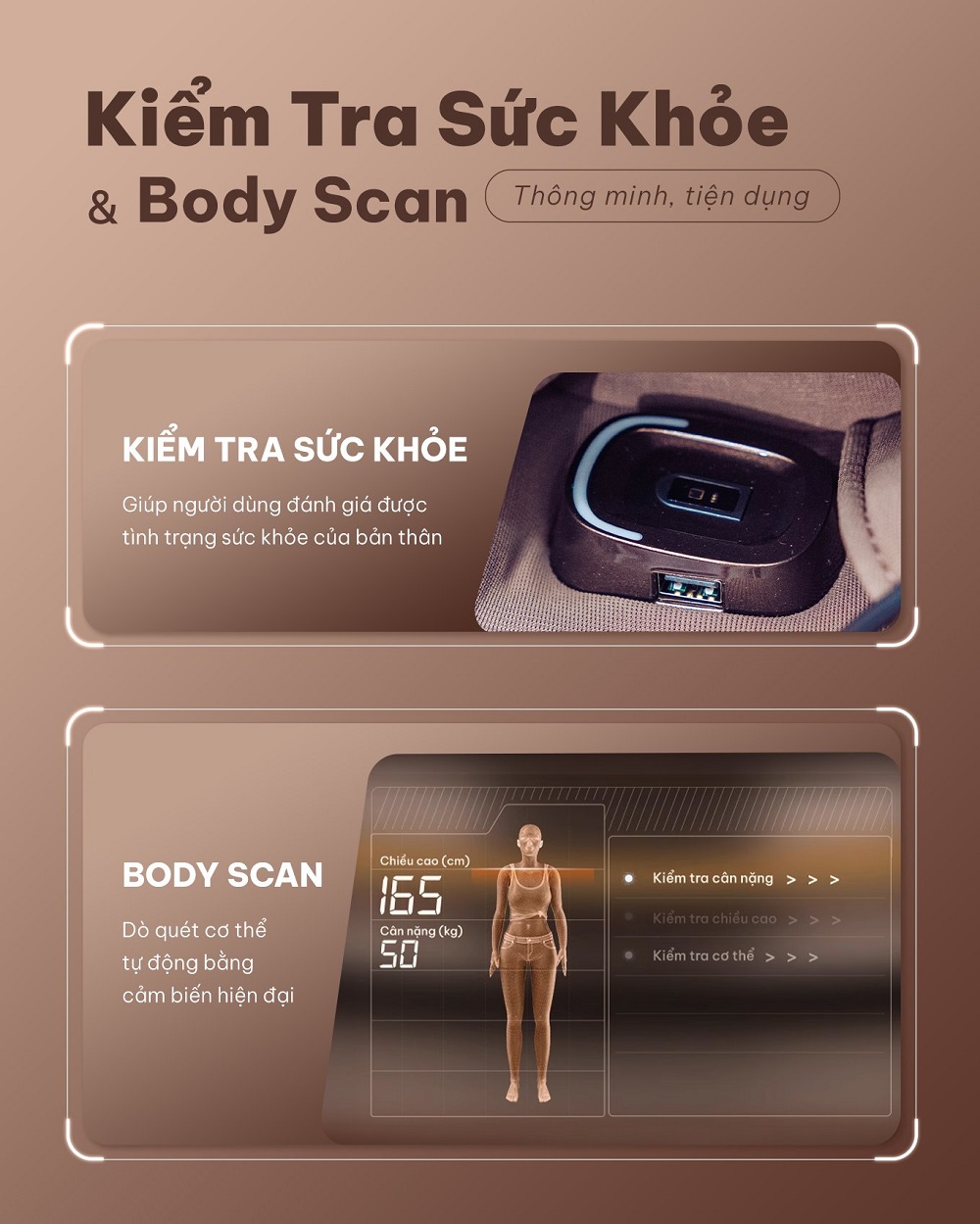 Ghế massage Fuji FJ-299 kiểm tra sức khỏe v&agrave; qu&eacute;t tự động to&agrave;n th&acirc;n