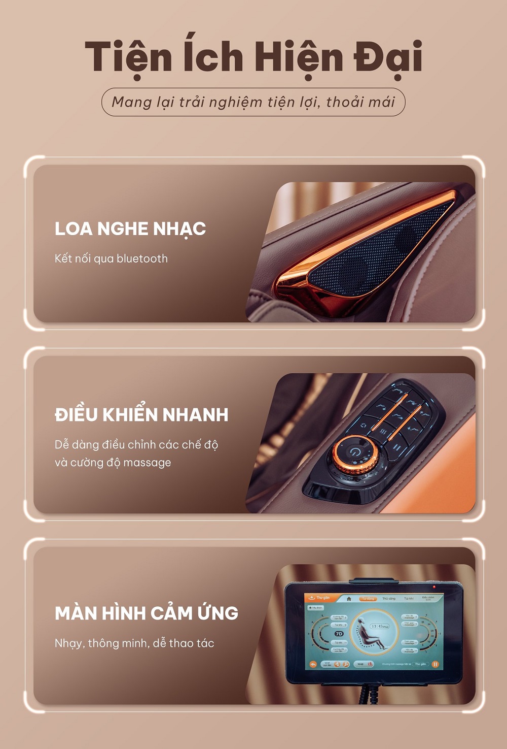 Ghế massage Fuji FJ-299 Bộ 3 điều khiển cao cấp