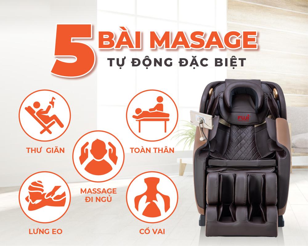 ghế massage fuji g81 với 5 chế độ massage tự động 