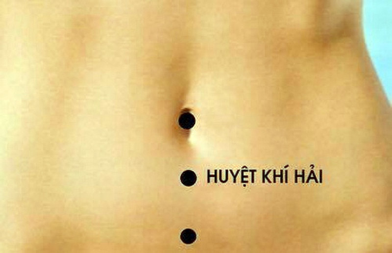 Vị trí huyệt Khí Hải nằm tại vùng bụng dưới