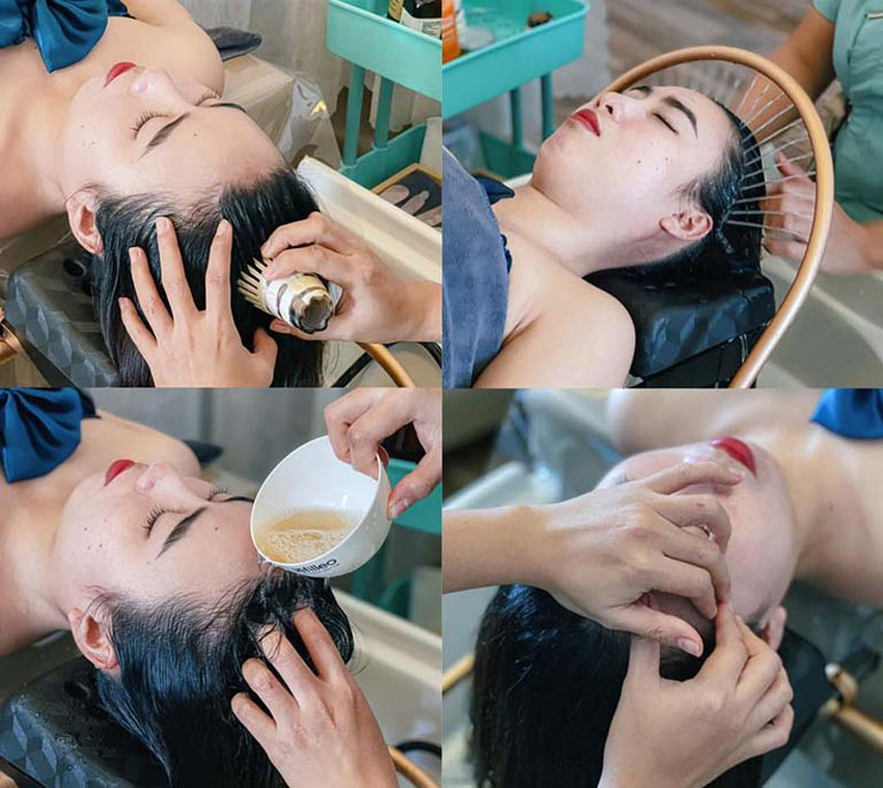 Thực hiện các bước gội đầu dưỡng sinh bấm huyệt kết hợp với các lưu ý Fuji chia sẻ