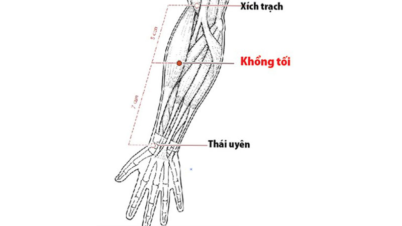 Vị trí huyệt Khổng tối