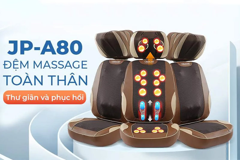 Đệm massage lưng Okachi Japan FK-A80 sang trọng, giá tốt