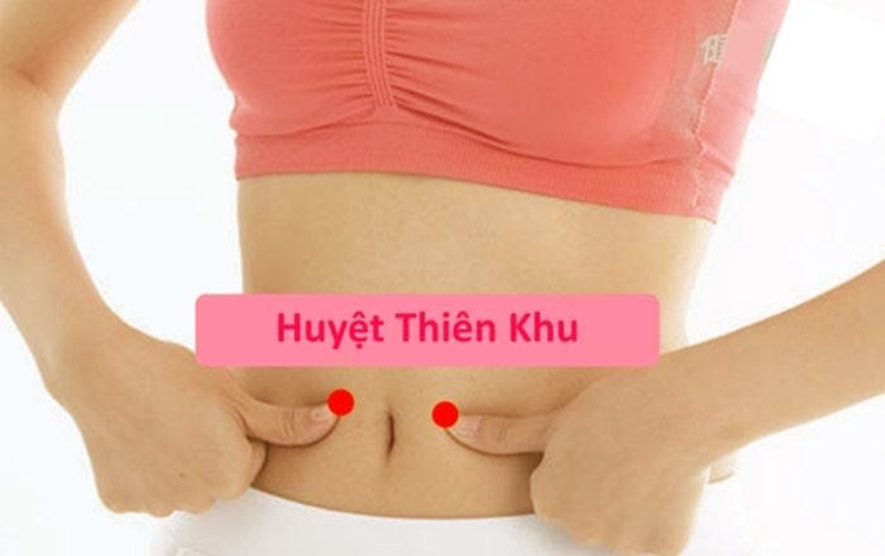 Vị trí huyệt Thiên Khu