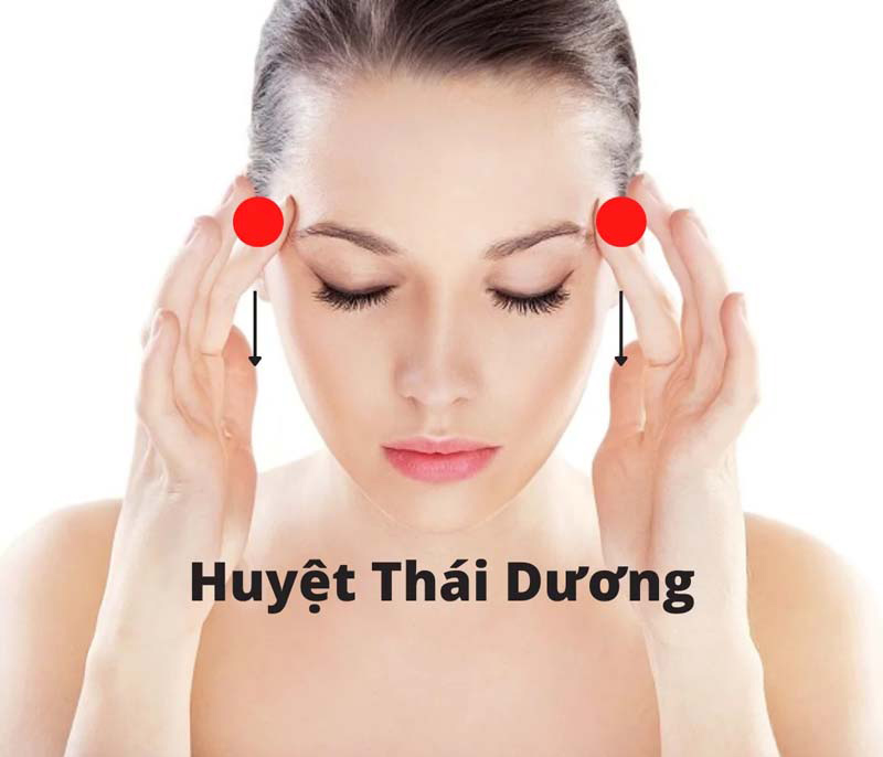 Vị trí của huyệt Thái Dương nằm 2 bên đầu