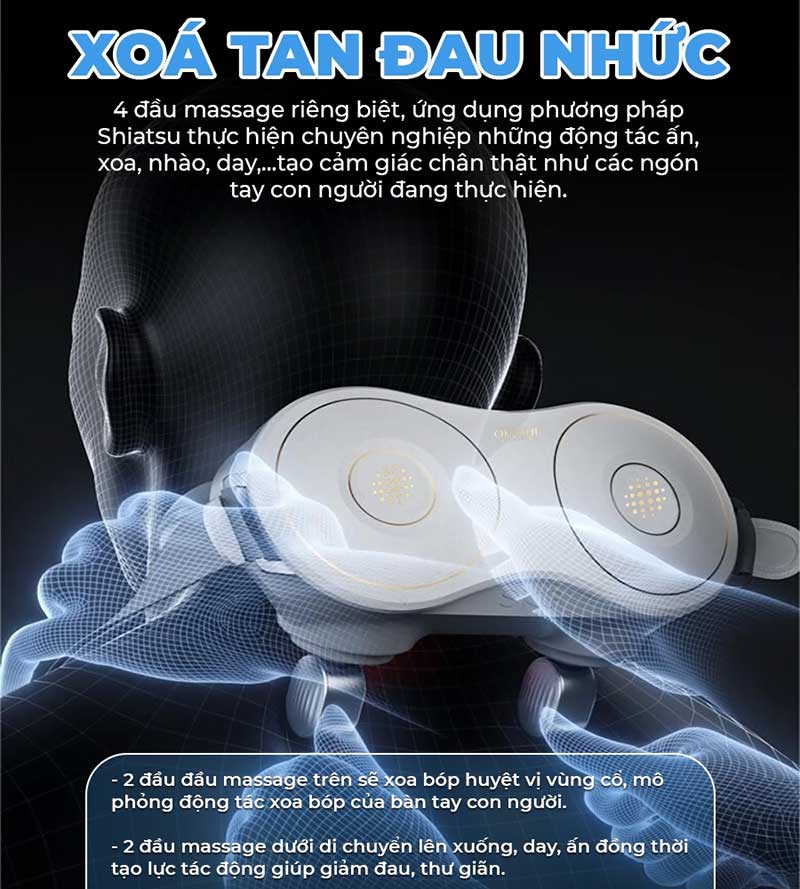 Mẫu máy massage cổ vai gáy đến từ Okachi
