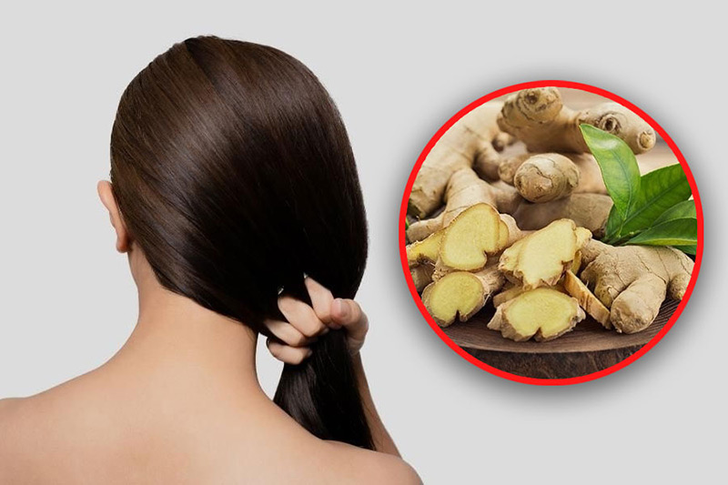 Dùng nước gừng tươi massage da đầu 2-3 lần mỗi tuần