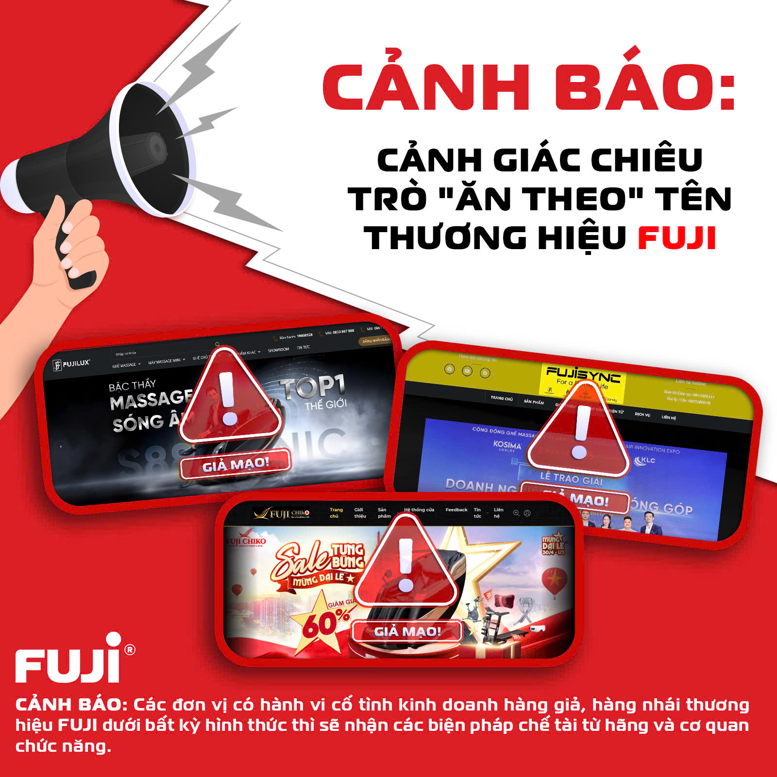 Bóc mẽ chiêu trò “ăn theo” thương hiệu ghế massage Fuji