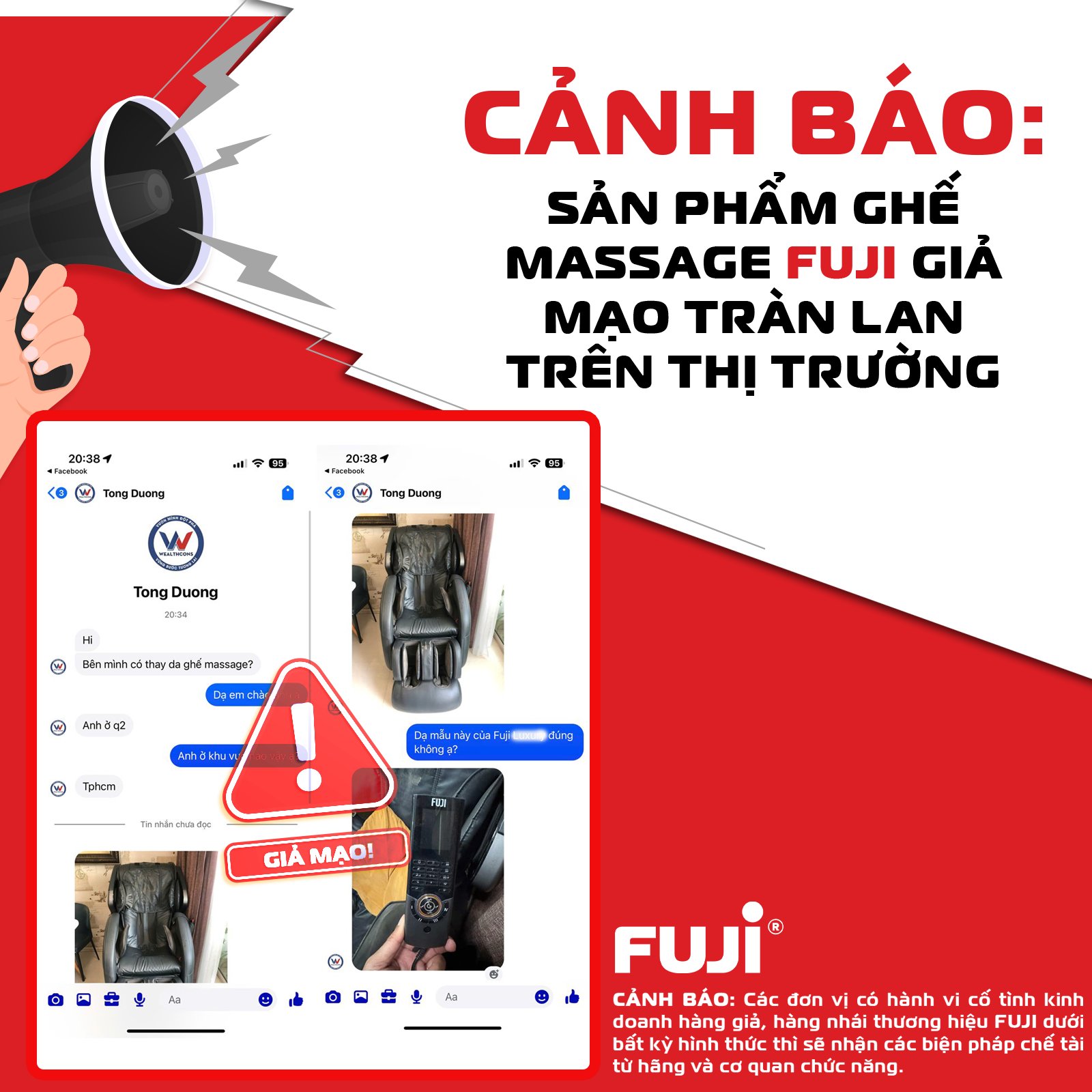 Ghế massage giả mạo ngày càng tinh vi: Quý khách hàng cảnh giác 