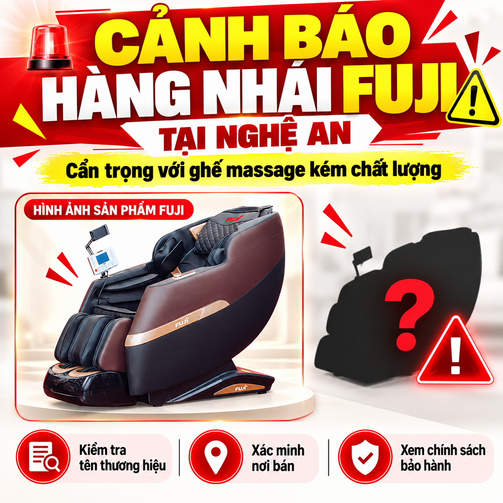Cảnh báo hàng nhái Fuji tại Nghệ An: Khách hàng sập bẫy ghế massage kém chất lượng