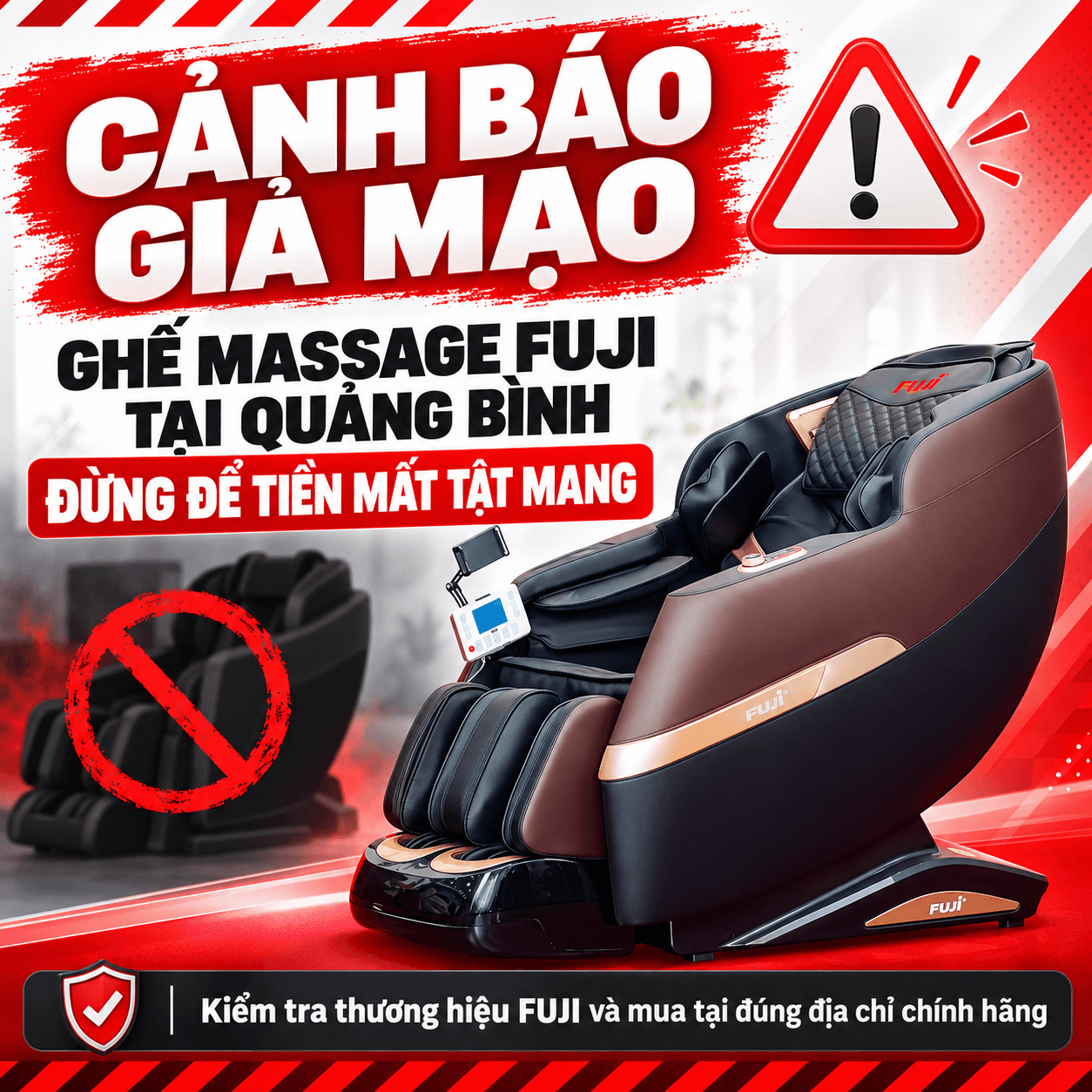Cảnh báo giả mạo ghế massage FUJI tại Quảng Bình: Đừng để tiền mất tật mang